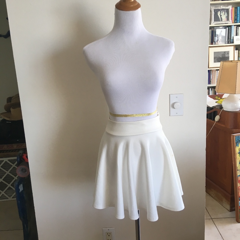 white skater skirt